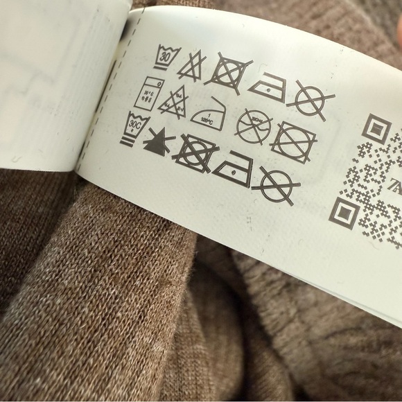 NWT Zara Wide Leg High Rise Knit Pants Women’s L Tall Fleece Cotton Winter Brown - Picture 7 of 12